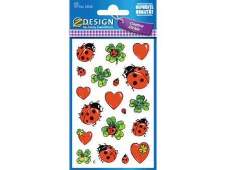 AVERY Zweckform ZDesign Sticker 'coccinelle, trèfle & coeur'