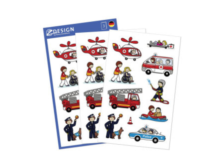 AVERY Zweckform Sticker ZDesign métiers pompier/policier