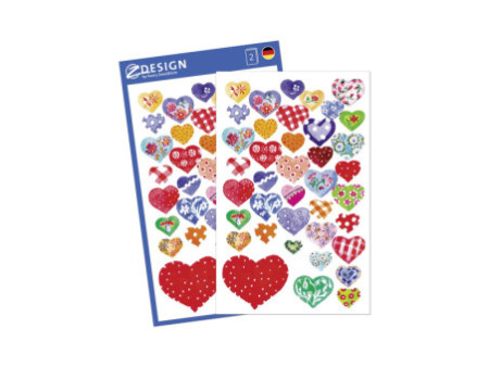 AVERY Zweckform ZDesign Sticker CREATIVE 'coeurs', coloré