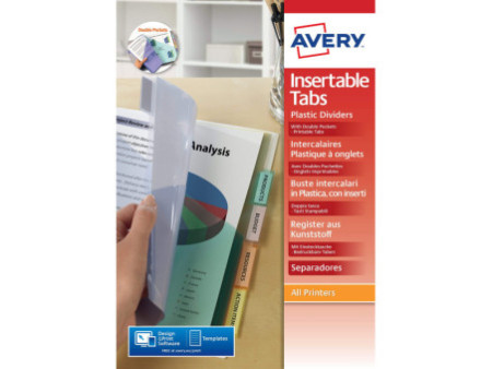 AVERY Intercalaires double pochette, 6 touches, PP