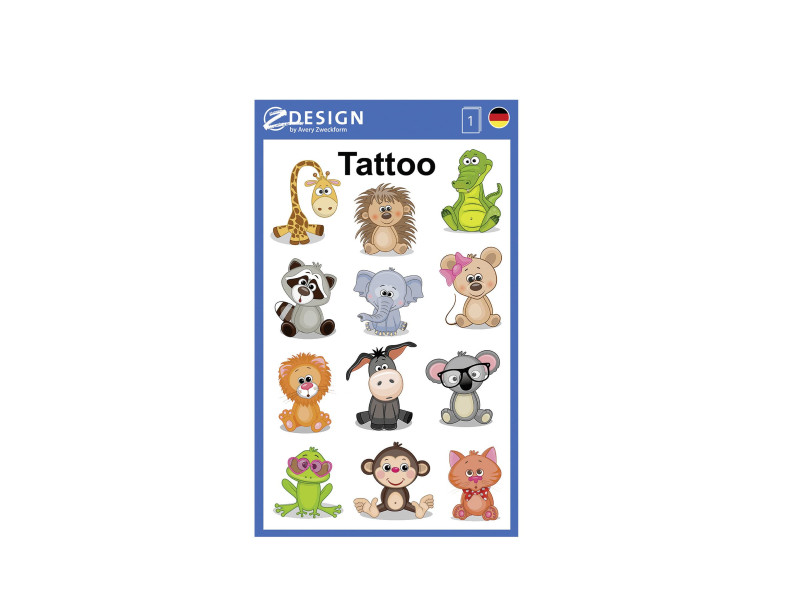 ZDesign KIDS Tatouage 'koala, giraffe, etc.', coloré