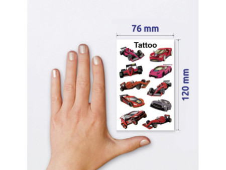 ZDesign KIDS Tatouages 'voitures de course', noir/rouge