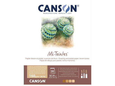 CANSON Papier beaux-arts Mi-Teintes, en bloc, 320 x 410 mm