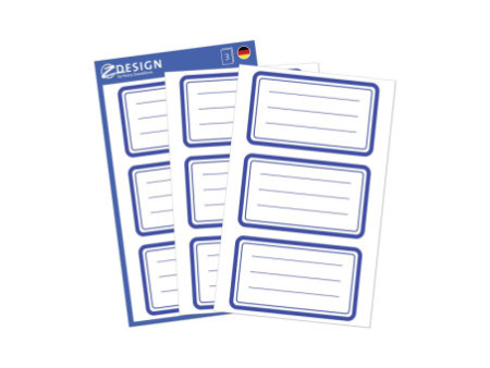 ZDesign SCHOOL Etiquettes livres 'bordures', bleu