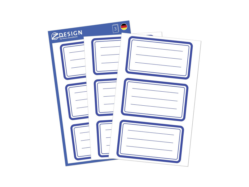 ZDesign SCHOOL Etiquettes livres 'bordures', bleu