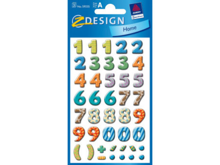 ZDesign SCHOOL Stickers de chiffres, chiffres: 0-9, coloré