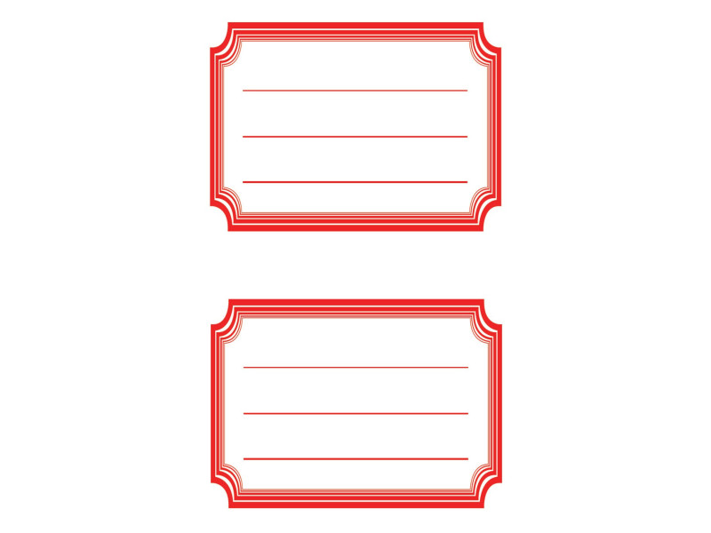 ZDesign SCHOOL Etiquettes livres 'bordures', rouge