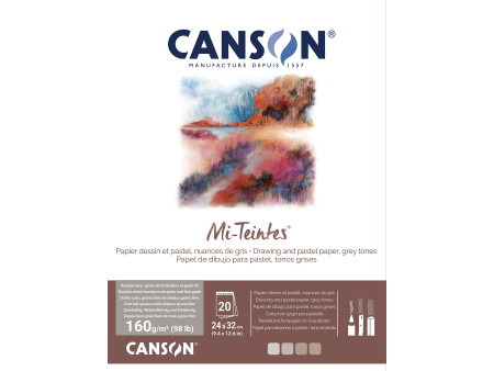 CANSON Papier beaux-arts Mi-Teintes, en bloc, 240 x 320 mm