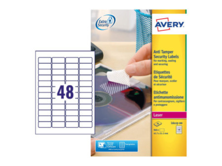 AVERY Etiquette de sécurité, 45,7 x 21,2 mm, blanc