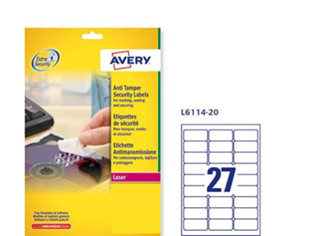 AVERY Etiquette de sécurité, 63,5 x 29,6 mm, blanc