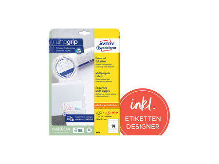 AVERY Zweckform Étiquette universelle, 105 x 74 mm, blanc