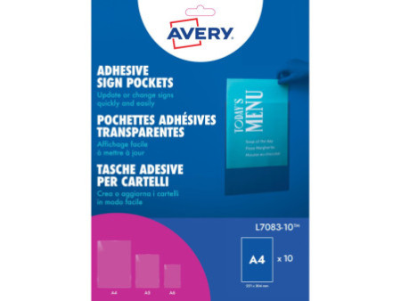 AVERY Pochette adhésive de signalisation, (L)221 x (H)304 mm