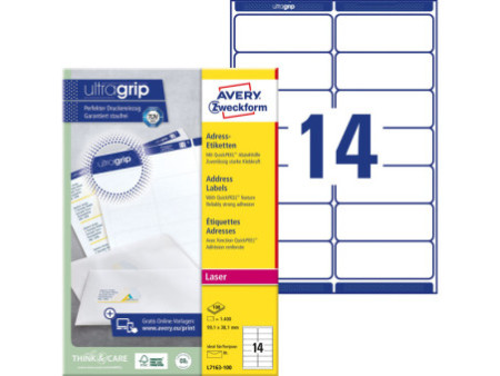 AVERY Zweckform QuickPEEL Etiquette d'adresse, 99,1 x 38,1mm