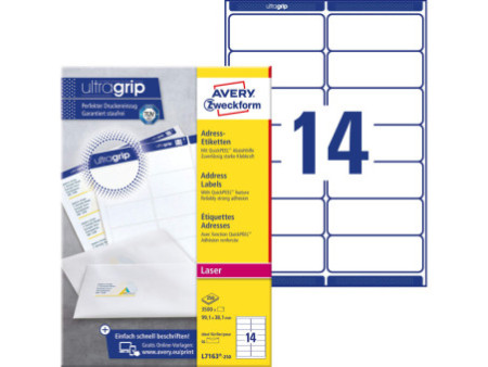 AVERY Zweckform QuickPEEL Etiquette d'adresse, 99,1 x 38,1mm