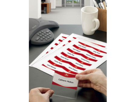 AVERY Insert imprimable pour badge, 90 x 60 mm, blanc