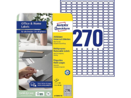 AVERY Zweckform Etiquette universelle, 17,8 x 10 mm, blanc