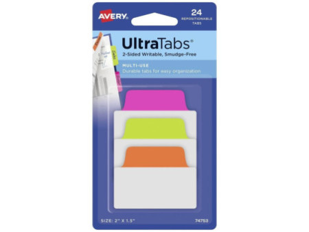 AVERY Zweckform Onglet adhésif UltraTabs fluo, 50,8 x 38 mm