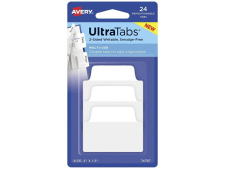 AVERY Zweckform Onglet adhésif UltraTabs blanc, 50,8 x 38 mm