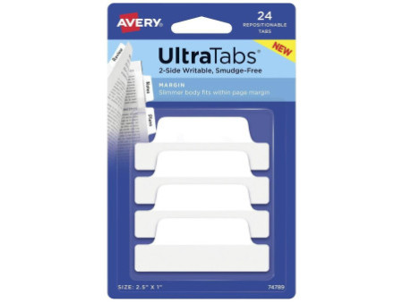 AVERY Zweckform Onglet adhésif UltraTabs blanc, 63,5 x 25 mm