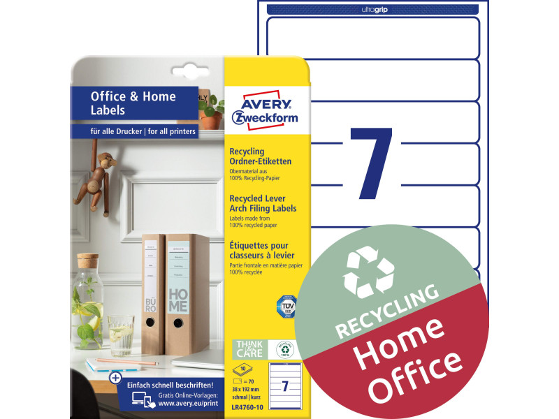 AVERY Zweckform Etiquette dos classeur recyclée Home Office