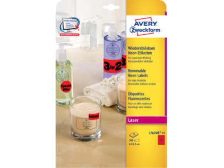 AVERY Zweckform Stick&Lift Etiquette, diamètre: 63,5 mm