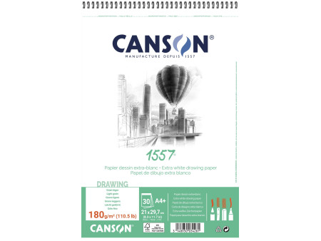 CANSON Album spiralé papier dessin 1557, A4, 180 g/m2