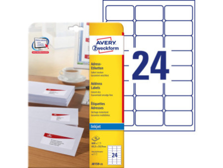 AVERY Zweckform Etiquette d'adresse jet encre,63,5 x 33,9 mm