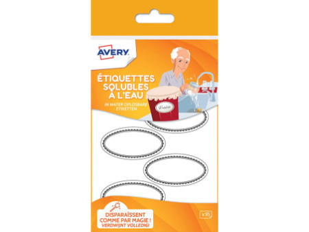 AVERY Etiquette soluble à l'eau, oval