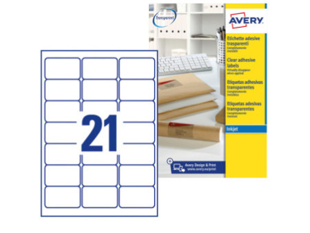 AVERY Zweckform Etiquette d'adresse, transp., 63,5 x 38,1 mm