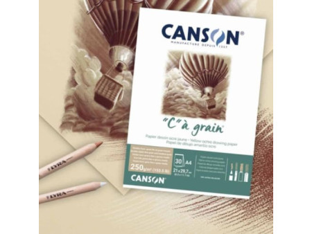 CANSON Papier de dessin 'C' à Grain Couleur,ocre jaune chiné