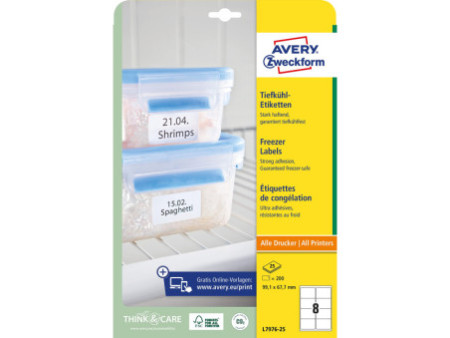 AVERY Zweckform Etiquette congélation, 99,1 x 67,7 mm, blanc