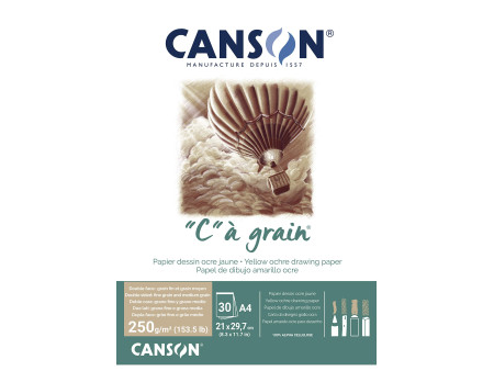 CANSON Bloc papier dessin 'C' à grain Couleur, ocre chiné