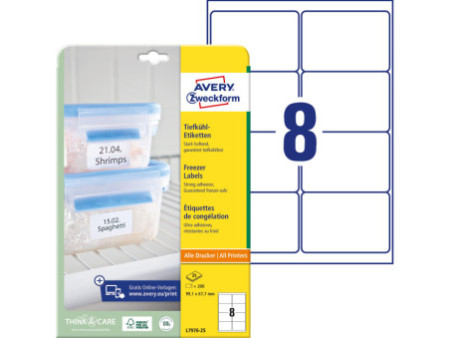AVERY Zweckform Etiquette congélation, 99,1 x 67,7 mm, blanc