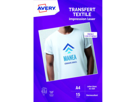 AVERY Papier transfert Textile, A4, blanc