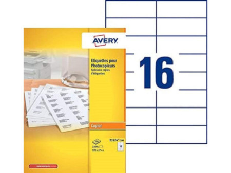 AVERY Etiquette pour photocopieur, 105 x 37 mm, blanc