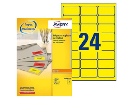AVERY Etiquette d'adresse, 70 x 35 mm, jaune fluo