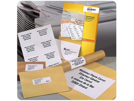 AVERY Etiquette d'adresse, 70 x 35 mm, rouge fluo