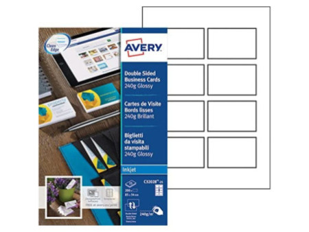 AVERY Cartes de visite Quick&Clean, 240 g/m2, blanc brillant