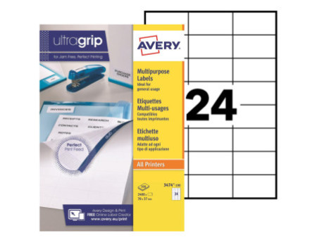 AVERY Etiquette multi-usage, 70 x 37 mm, blanc