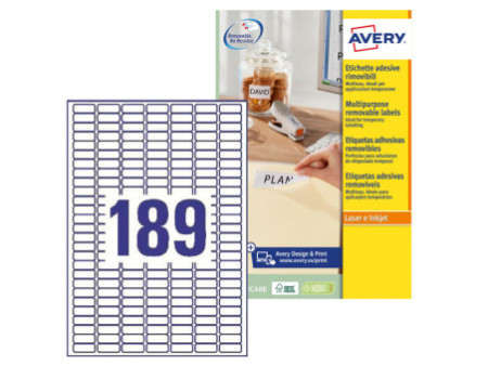 AVERY Etiquette multi-usage, enlevable, 25,4 x 10 mm