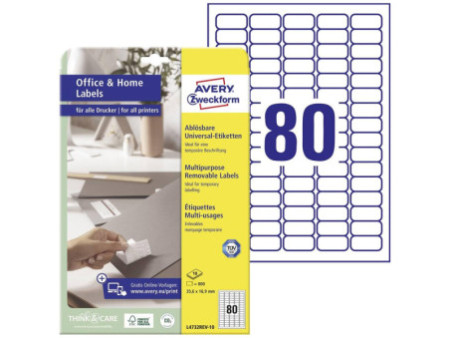 AVERY Zweckform Etiquette universelle, 35,6 x 16,9 mm, blanc