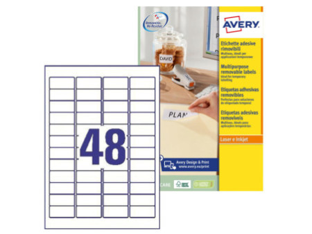 AVERY Etiquette multi-usage, enlevable, 45,7 x 21,2 mm
