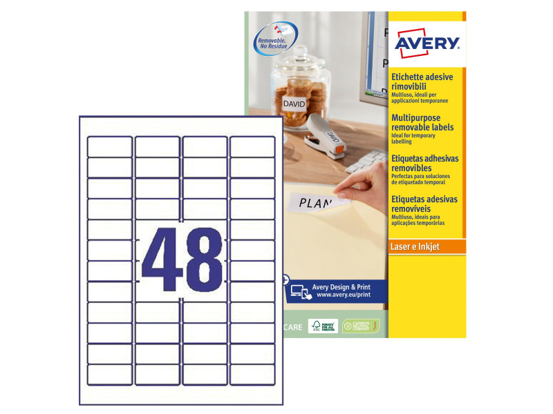 AVERY Etiquette multi-usage, enlevable, 45,7 x 21,2 mm