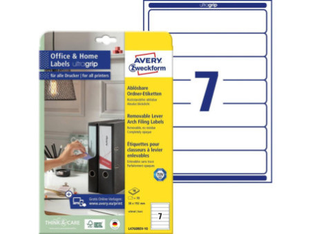 AVERY Zweckform Etiquettes pour dos de classeur, 38 x 192 mm