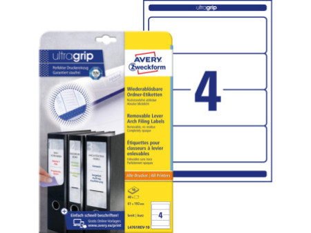 AVERY Zweckform Etiquettes pour dos de classeur, 61 x 192 mm