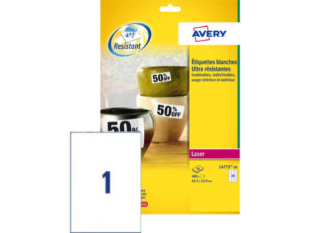 AVERY Etiquette, ultra-résistant, 99,1 x 42,3 mm, blanc