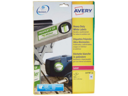 AVERY Etiquette, ultra-résistant, 45,7 x 21,2 mm, blanc