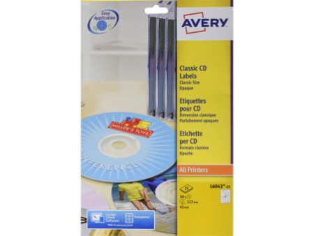AVERY Etiquette CD Classique, diamètre: 117 mm, blanc