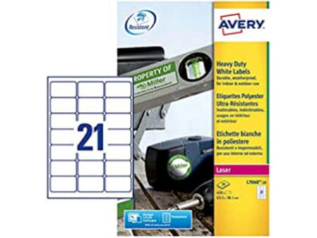 AVERY Etiquette, ultra-résistant, 63,5 x 38,1 mm, blanc