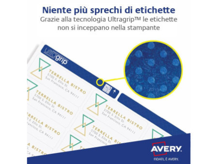 AVERY Etiquette SPECIAL pour timbres, 63,5 x 33,9 mm, blanc